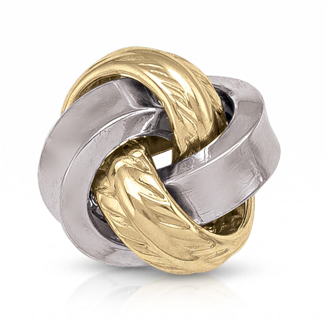 Two Tone Love Knot Stud Earrings
