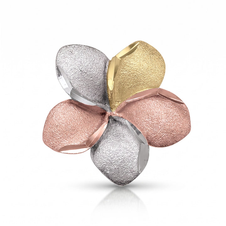 Tri Colour Flower Stud Earrings