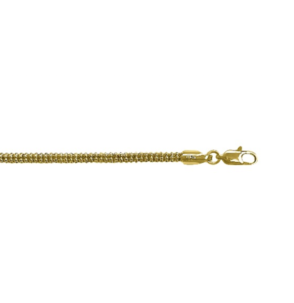 Gold Solid Bead/Ball Chain Necklace — 1.9mm