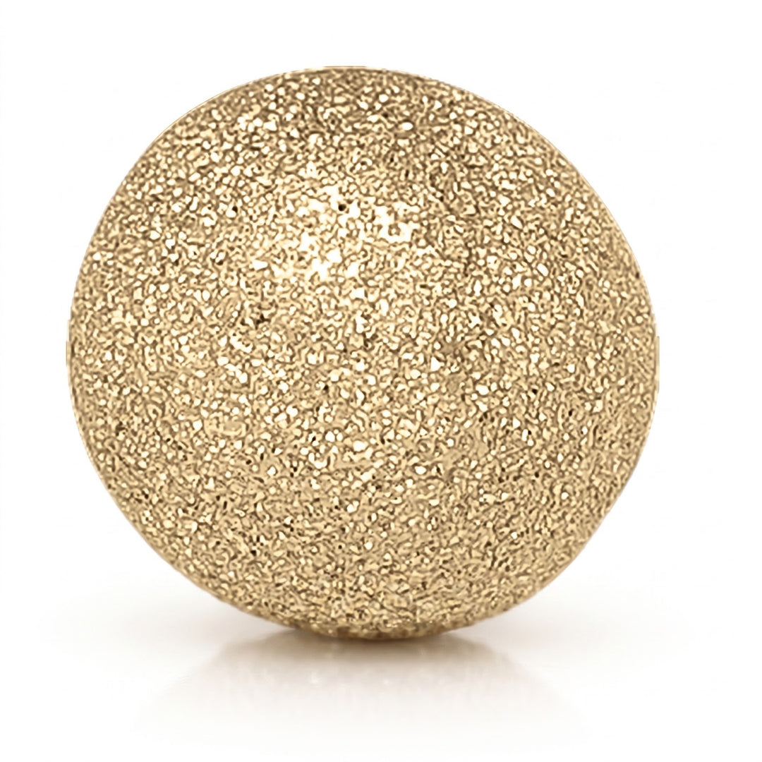 Yellow Gold Satin Finish Ball Stud Earrings