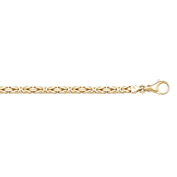 Yellow Gold Solid Byzantine Chain Necklace — 2.4mm