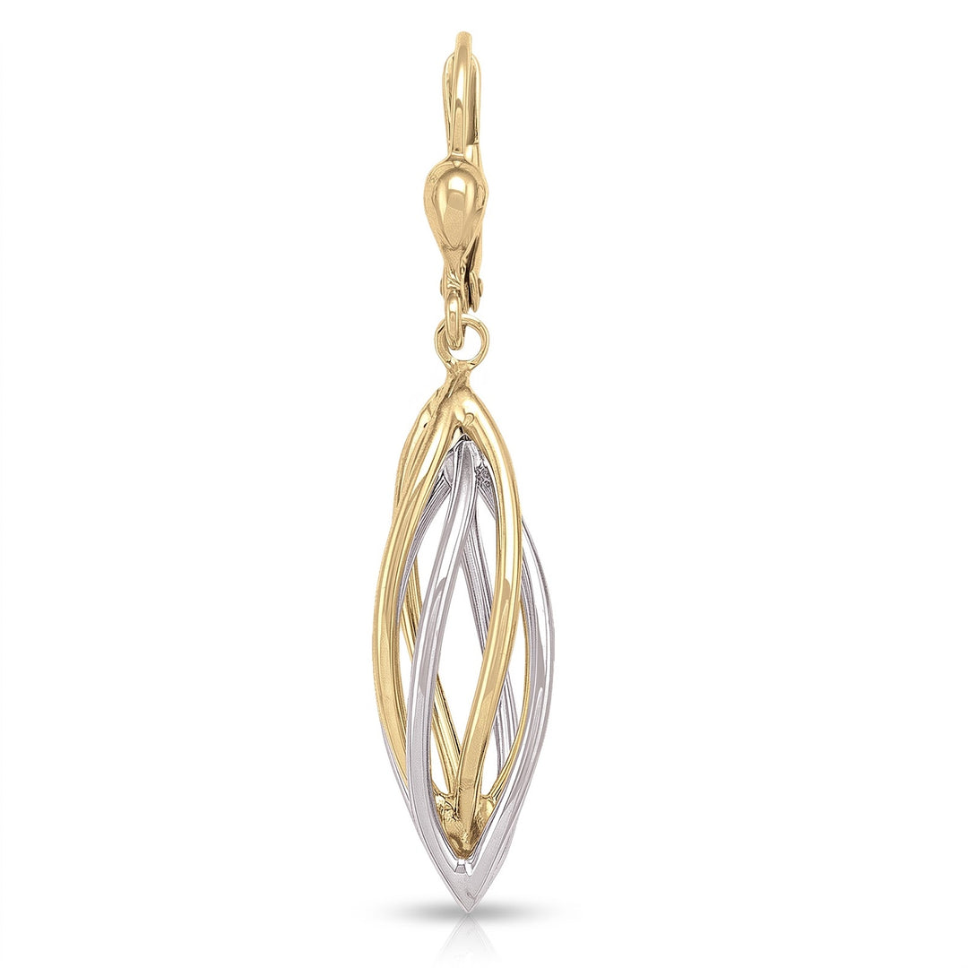 Two Tone Fancy Drop Earrings