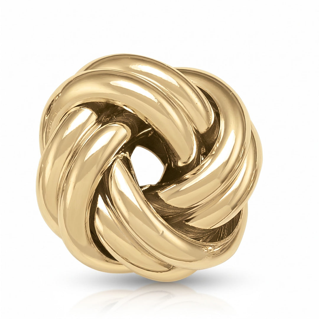 Yellow Gold Love Knot Stud Earrings
