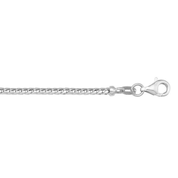 White Gold Solid Franco Chain Necklace — 2mm