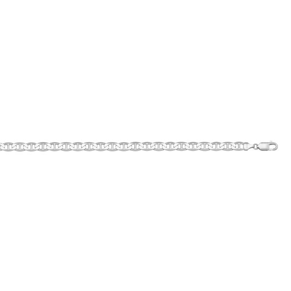 White Gold Solid Flat Anchor Chain Necklace — 2.8mm