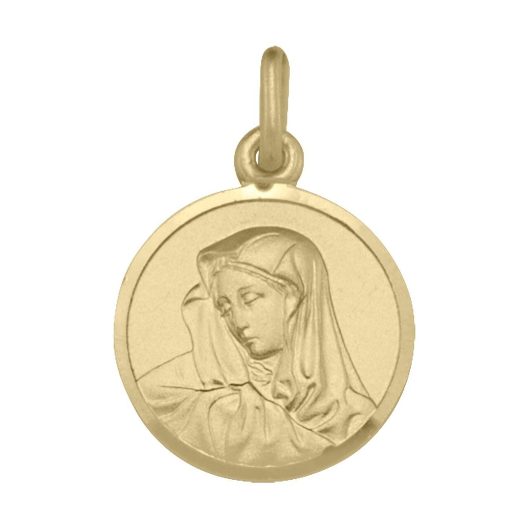 Yellow Gold Madonna Medal — front view