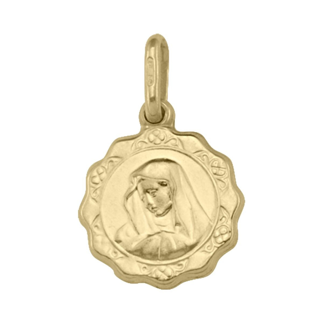 Yellow Gold Madonna Medal — front view