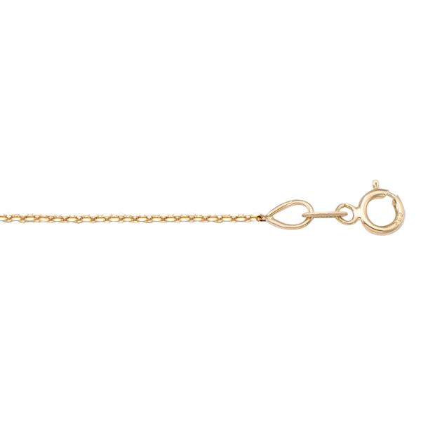 Yellow Gold Solid Diamond-Cut Cable Chain Necklace — 1.2mm