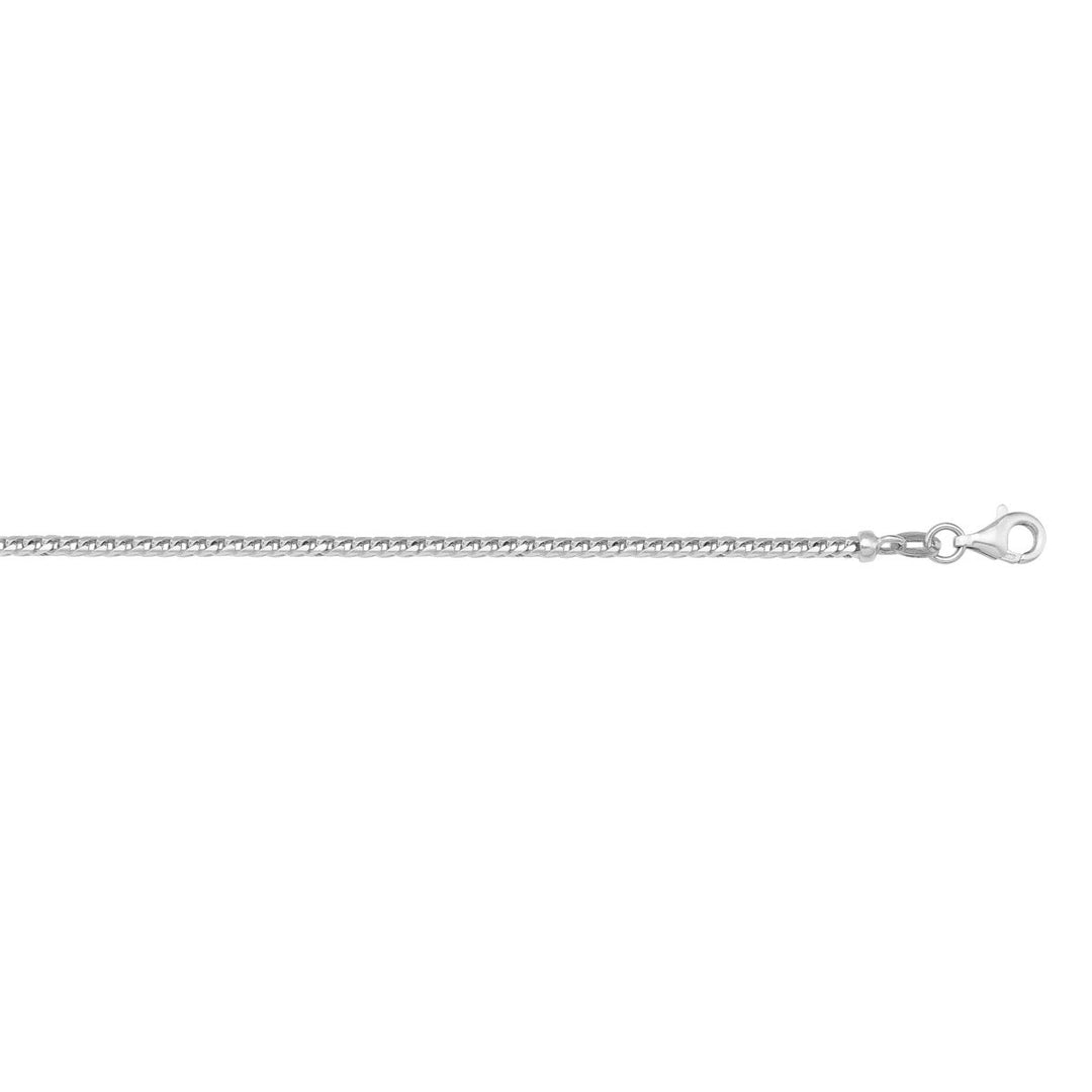 White Gold Solid Franco Chain Necklace — 1.4mm