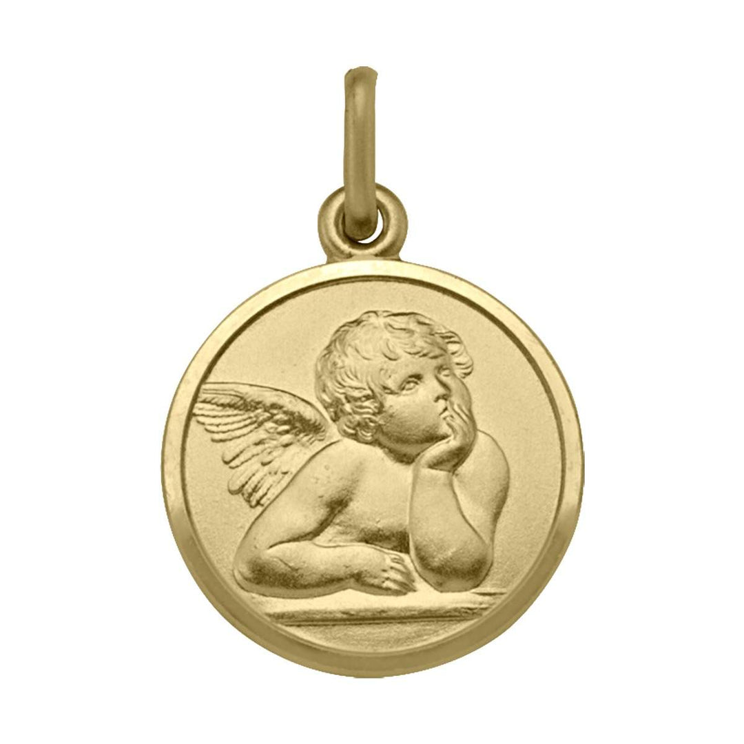 Yellow Gold Angel Medal — front view