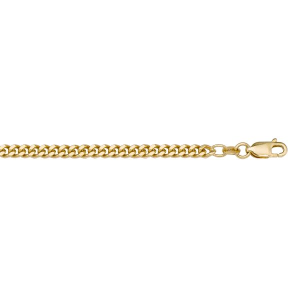 Yellow Gold Solid Curb Chain Necklace — 2.7mm
