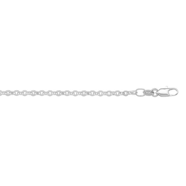 White Gold Solid Cable Chain Necklace — 1.7mm