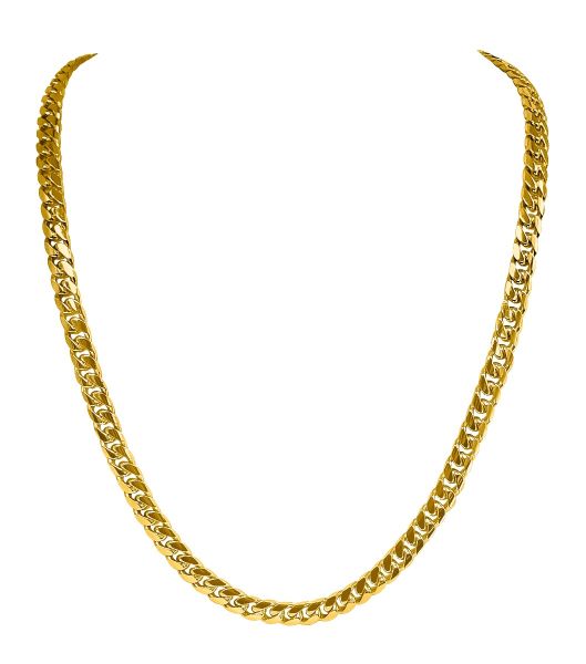 Yellow Gold Solid Domed Curb Chain Necklace — 5.6mm