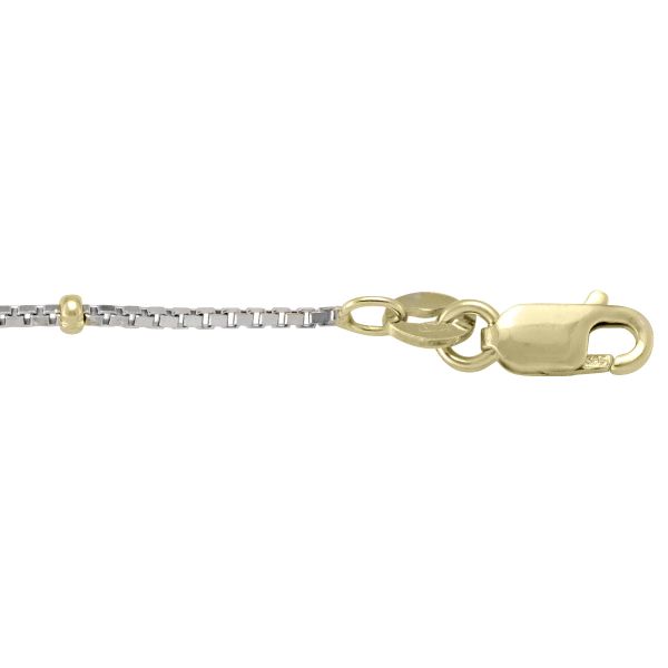 Two-Tone Gold Solid Bead/Ball Chain Necklace — 1.9mm