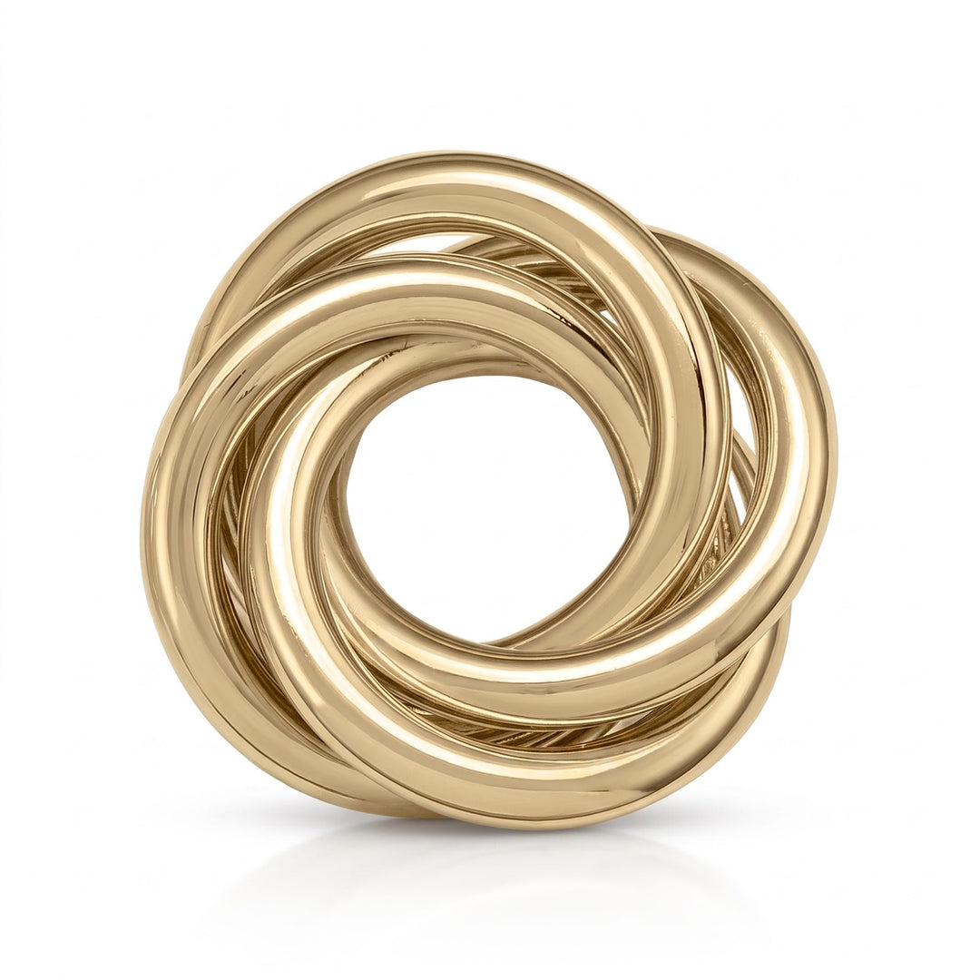 Yellow Gold Love Knot Stud Earrings