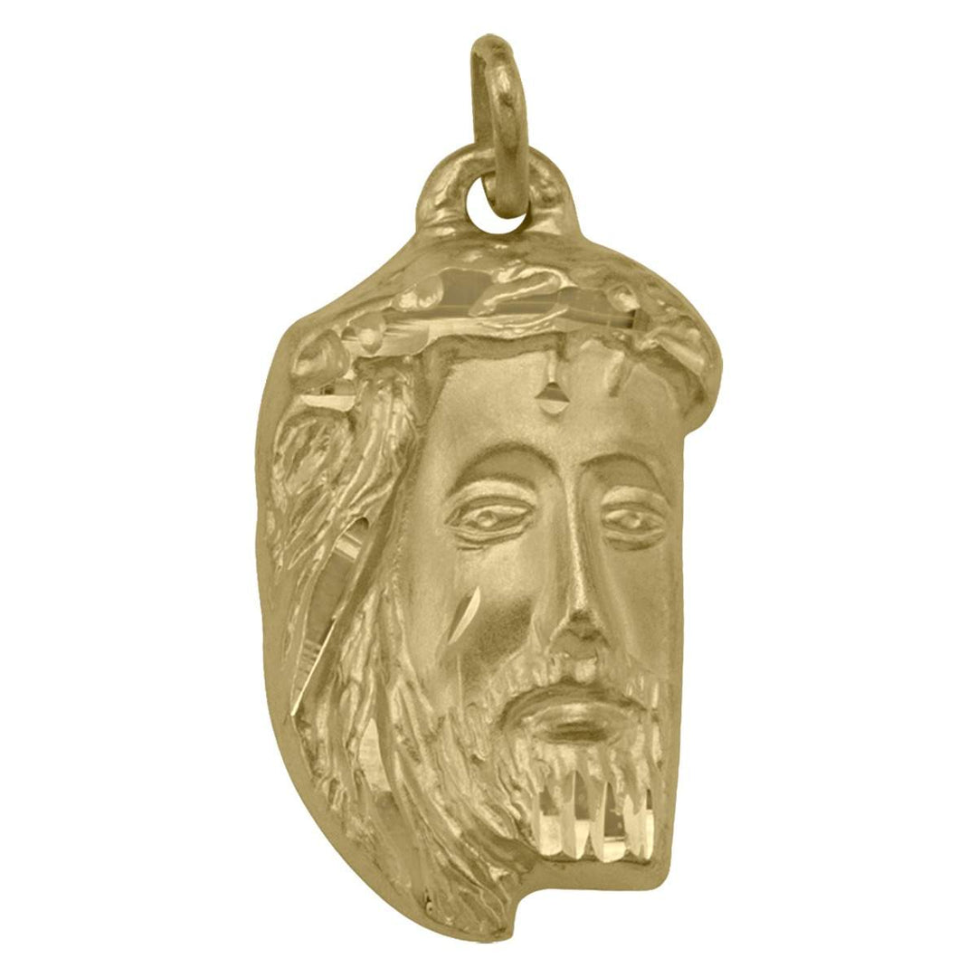 Yellow Gold Jesus Medal — front view