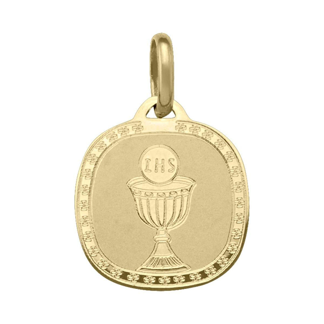 Yellow Gold Communion Medal — front view