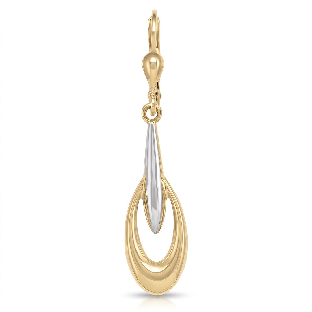 Two Tone Fancy Drop Earrings
