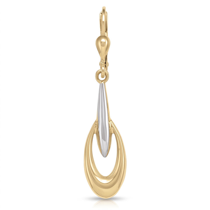Two Tone Fancy Drop Earrings
