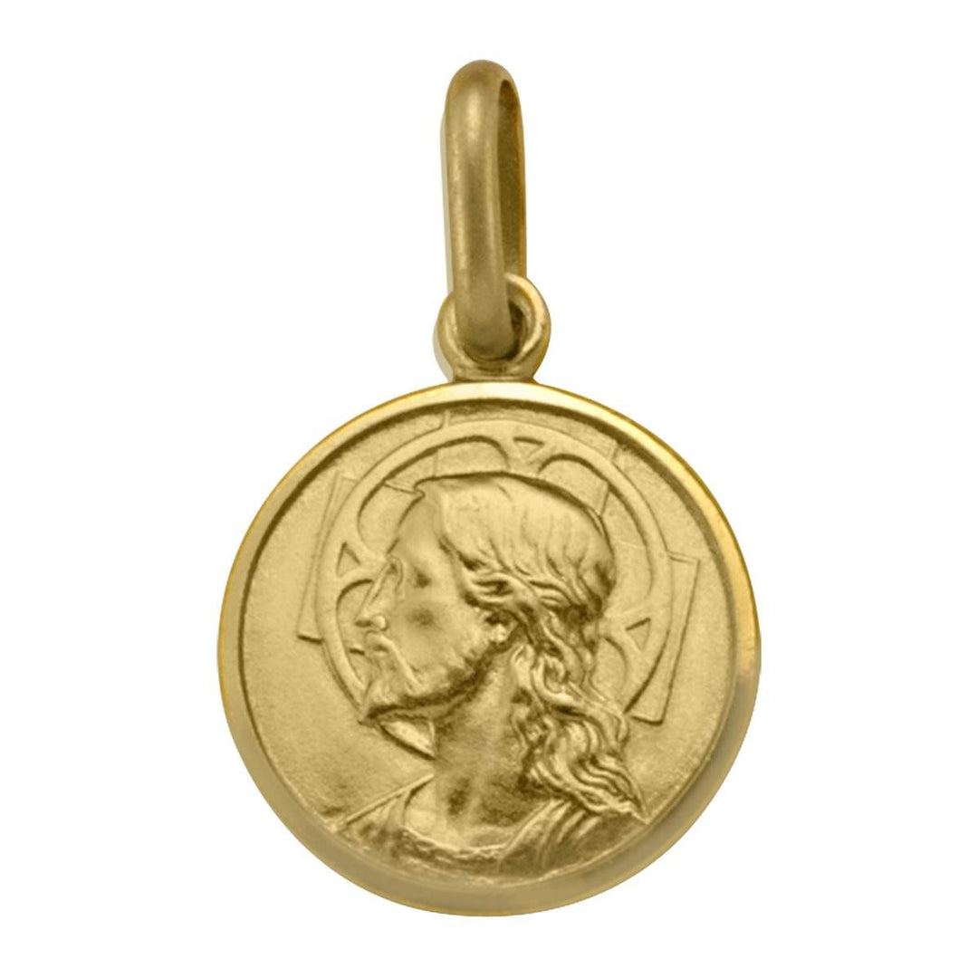 Yellow Gold Jesus Medal — front view