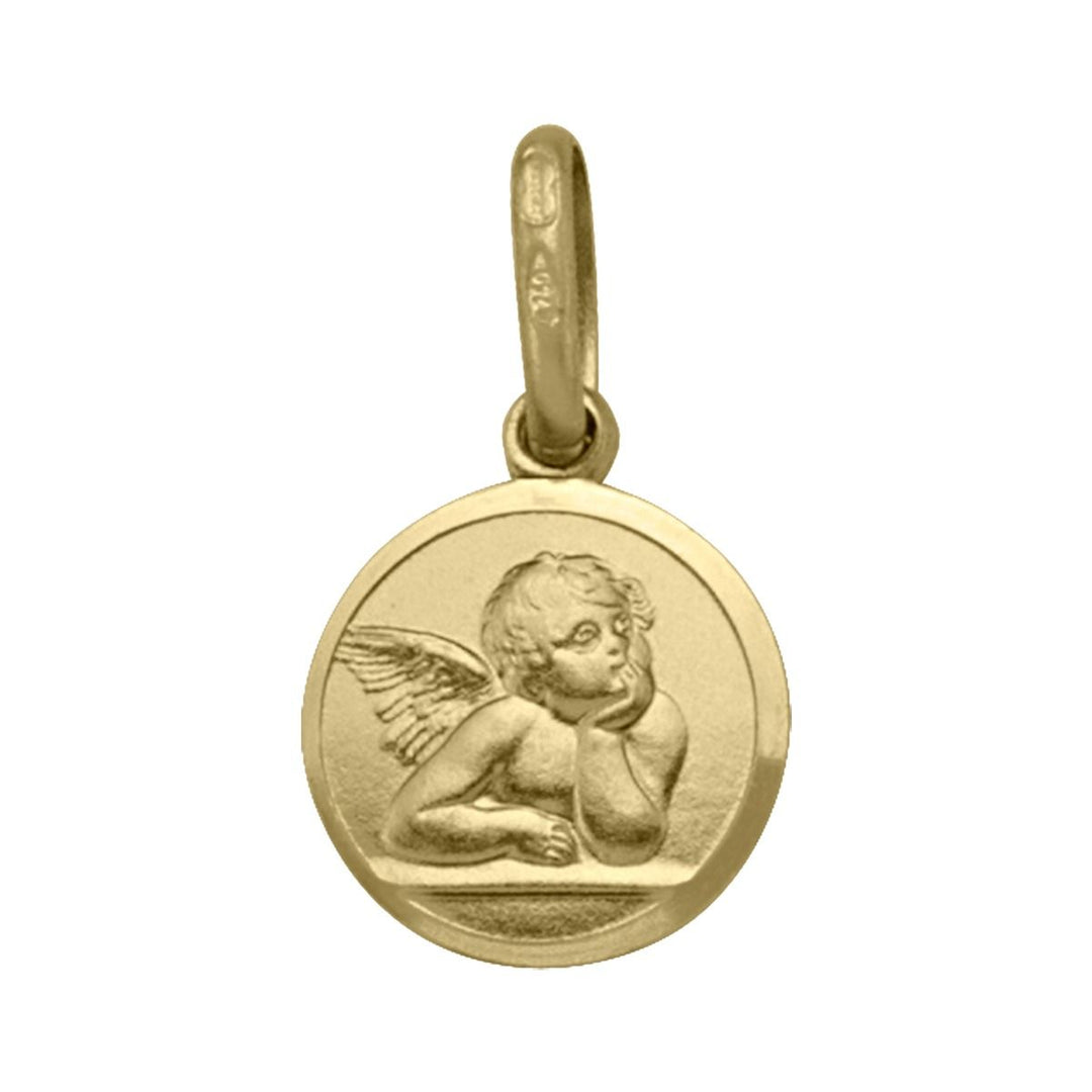 Yellow Gold Angel Medal — front view