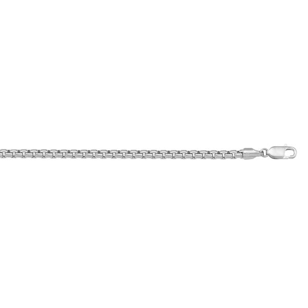 White Gold Hollow Box Chain Necklace — 2.5mm