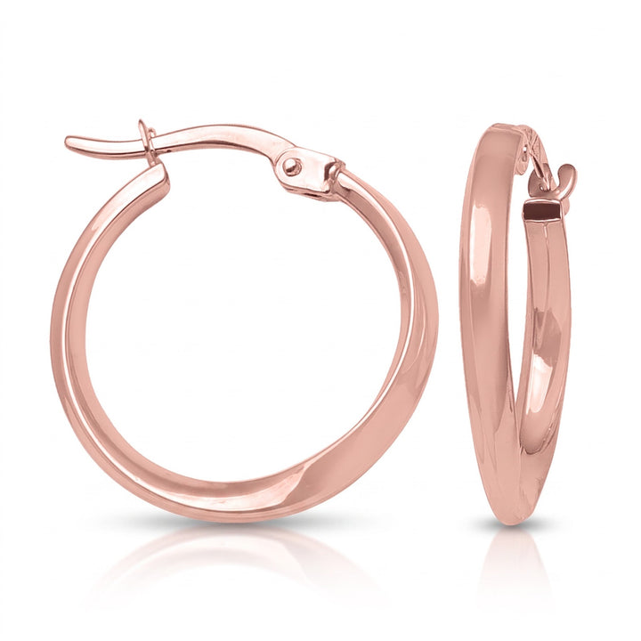 Pink Gold Hoop Earrings, 18.4mm