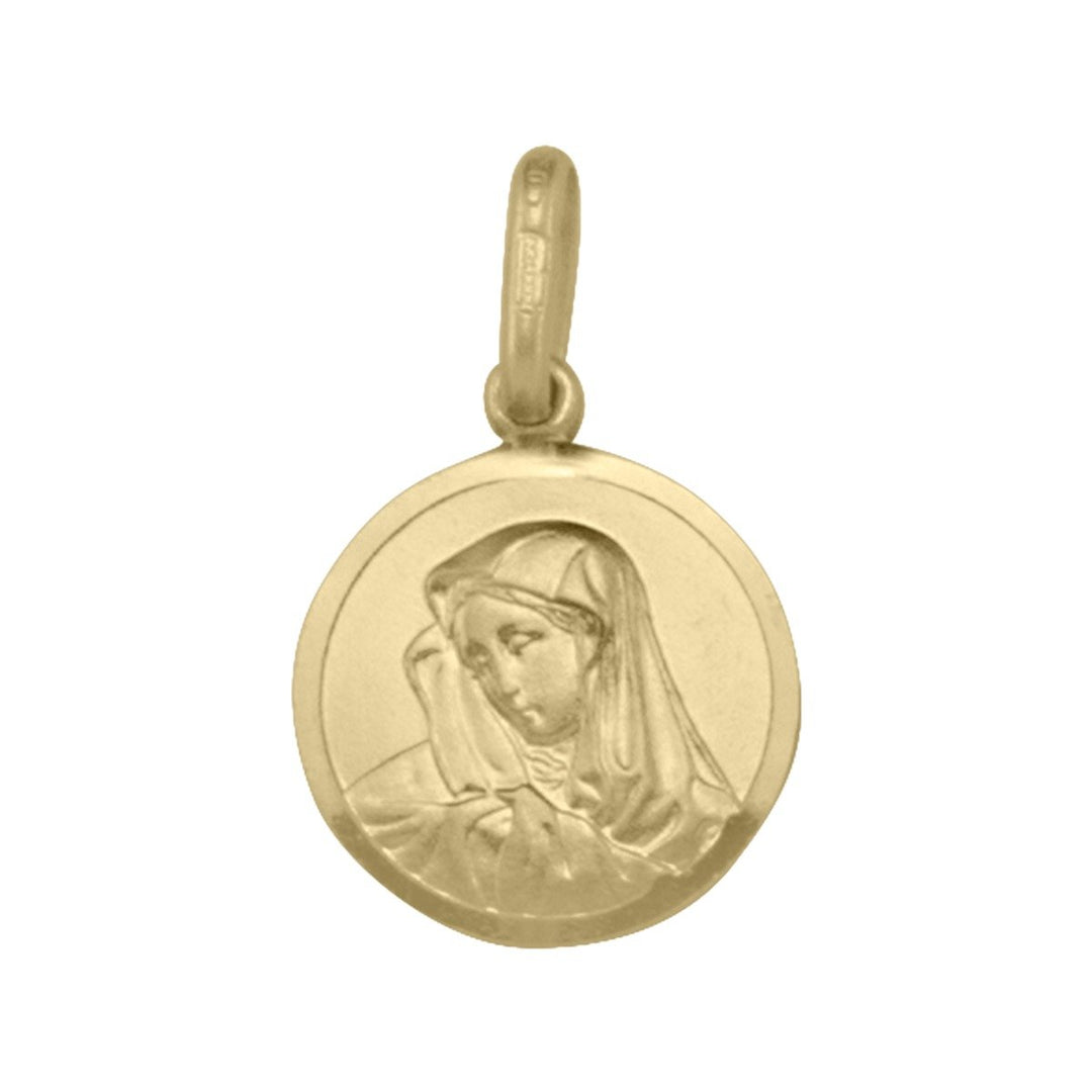 Yellow Gold Madonna Medal — front view