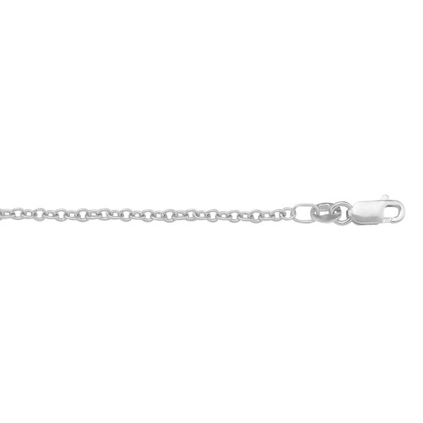 White Gold Solid Cable Chain Necklace — 1.5mm