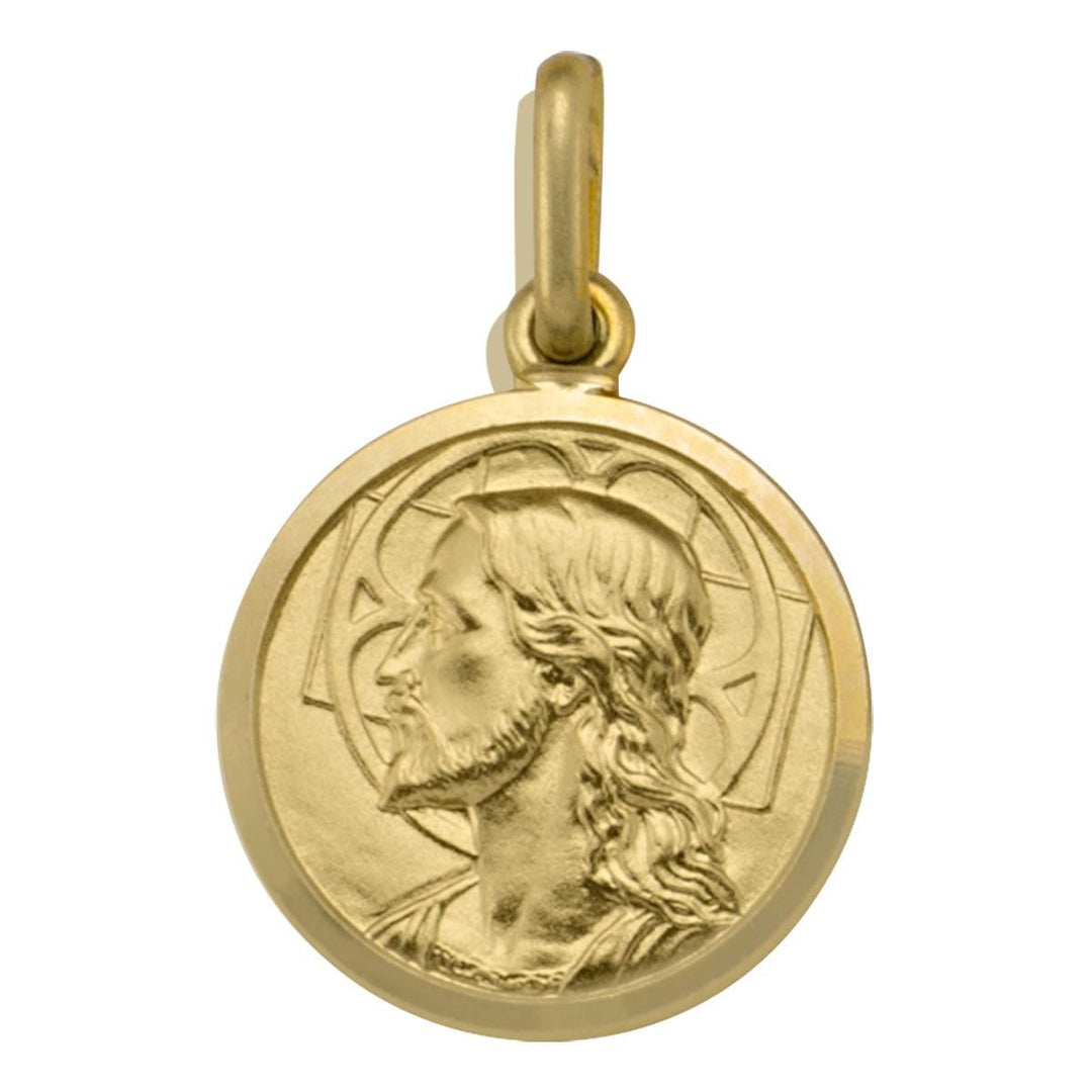 Yellow Gold Jesus Medal — front view