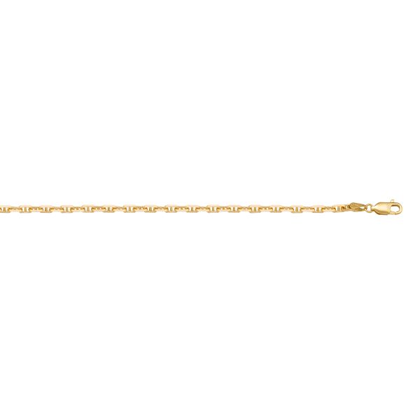 Yellow Gold Solid Anchor Chain Necklace — 1.4mm