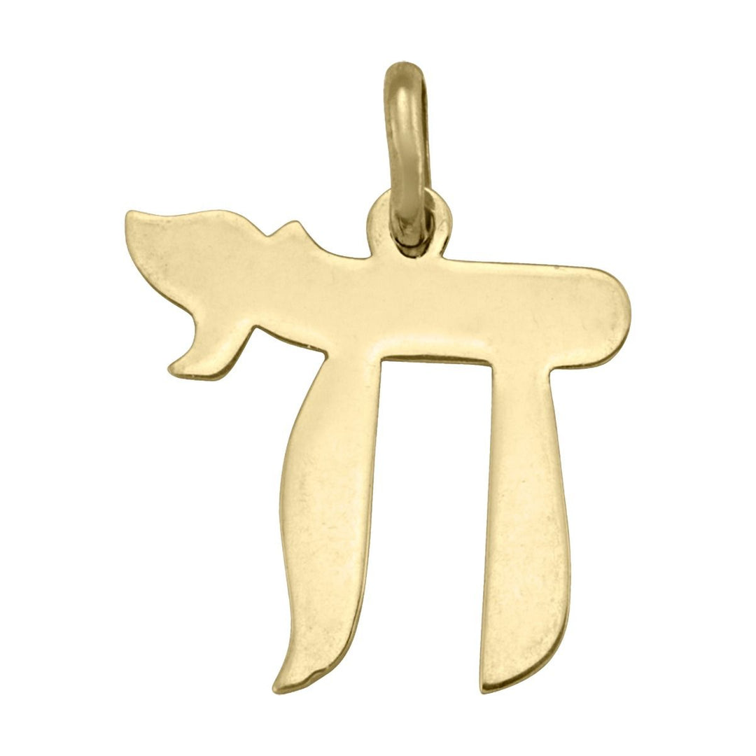 Yellow Gold Chai Charm — front view