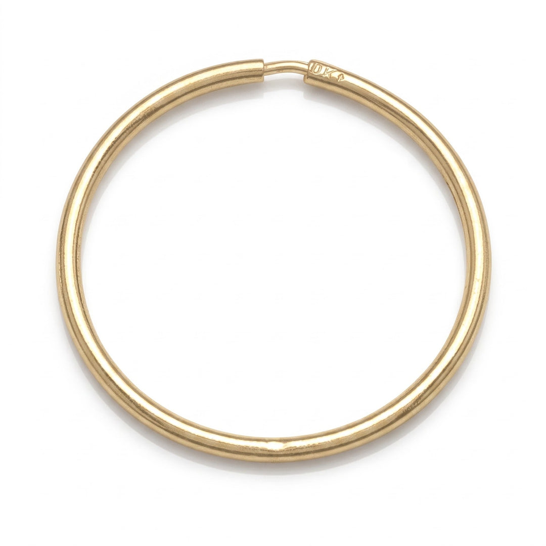 Yellow Gold 1mm Tube Sleeper Earrings