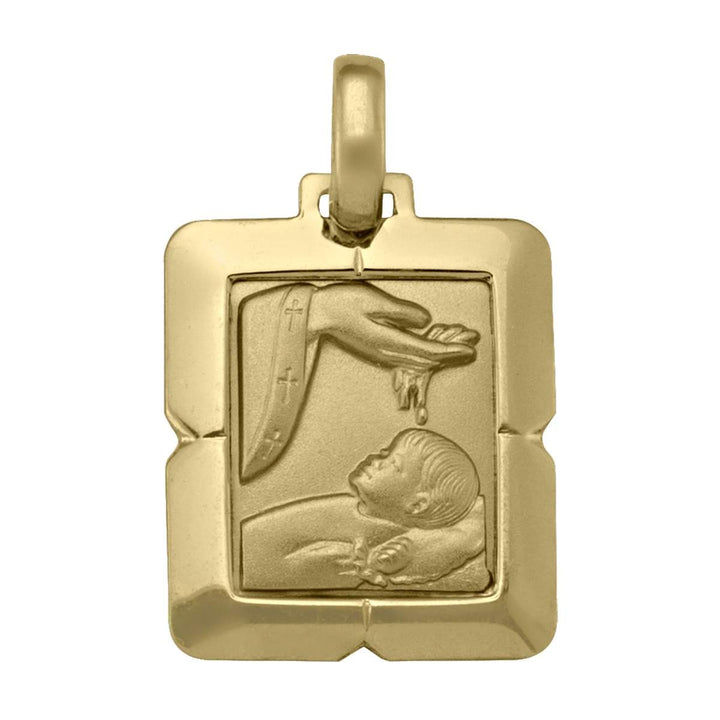 Yellow Gold Baptism Medal — front view