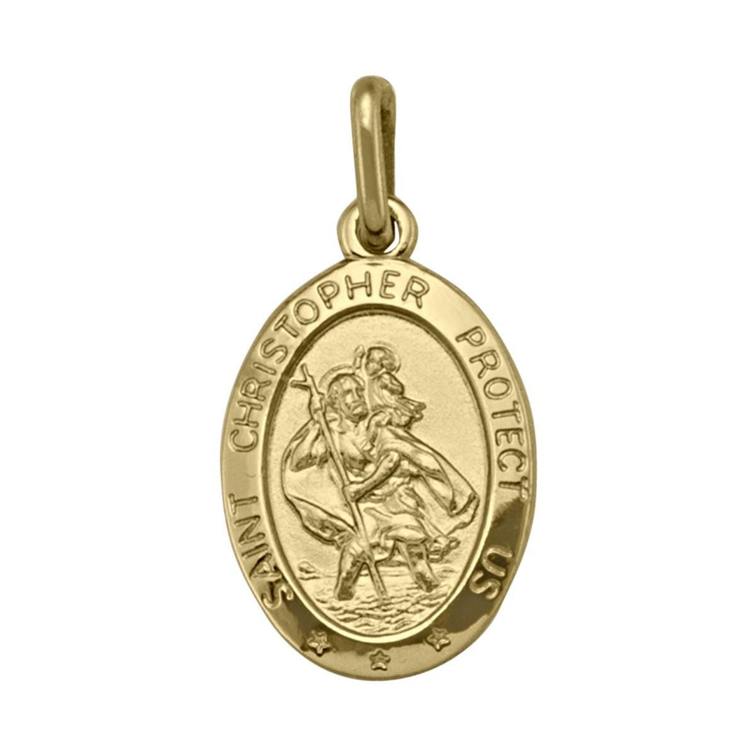 Yellow Gold St. Christopher Medal — front view