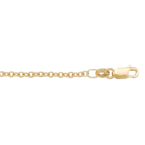 Yellow Gold Solid Cable Chain Necklace — 2mm
