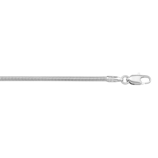 White Gold Solid Snake Chain Necklace — 1.4mm