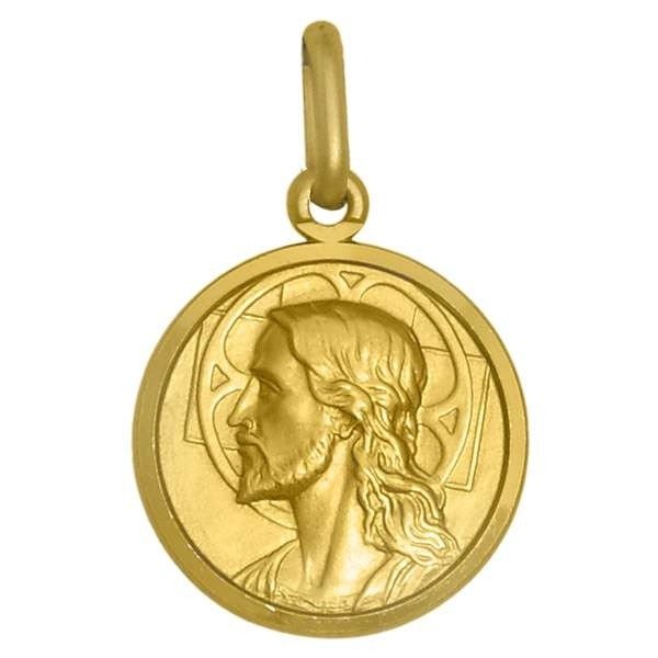 Yellow Gold Jesus Medal — front view