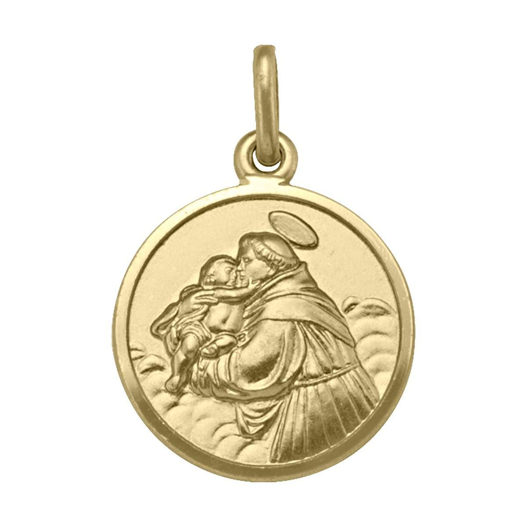 Yellow Gold St. Anthony Medal — front view