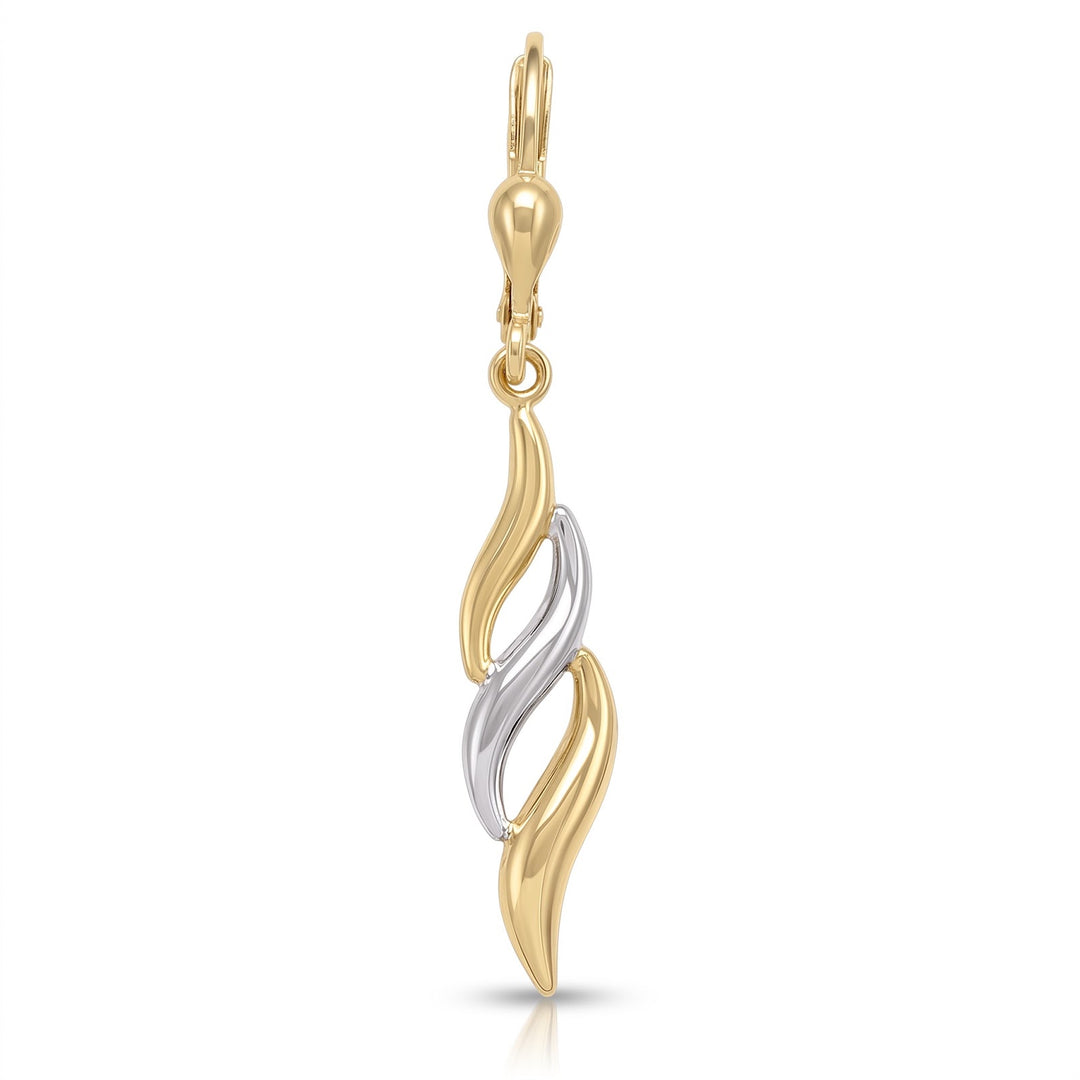 Two Tone Fancy Drop Earrings