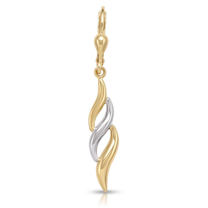 Two Tone Fancy Drop Earrings