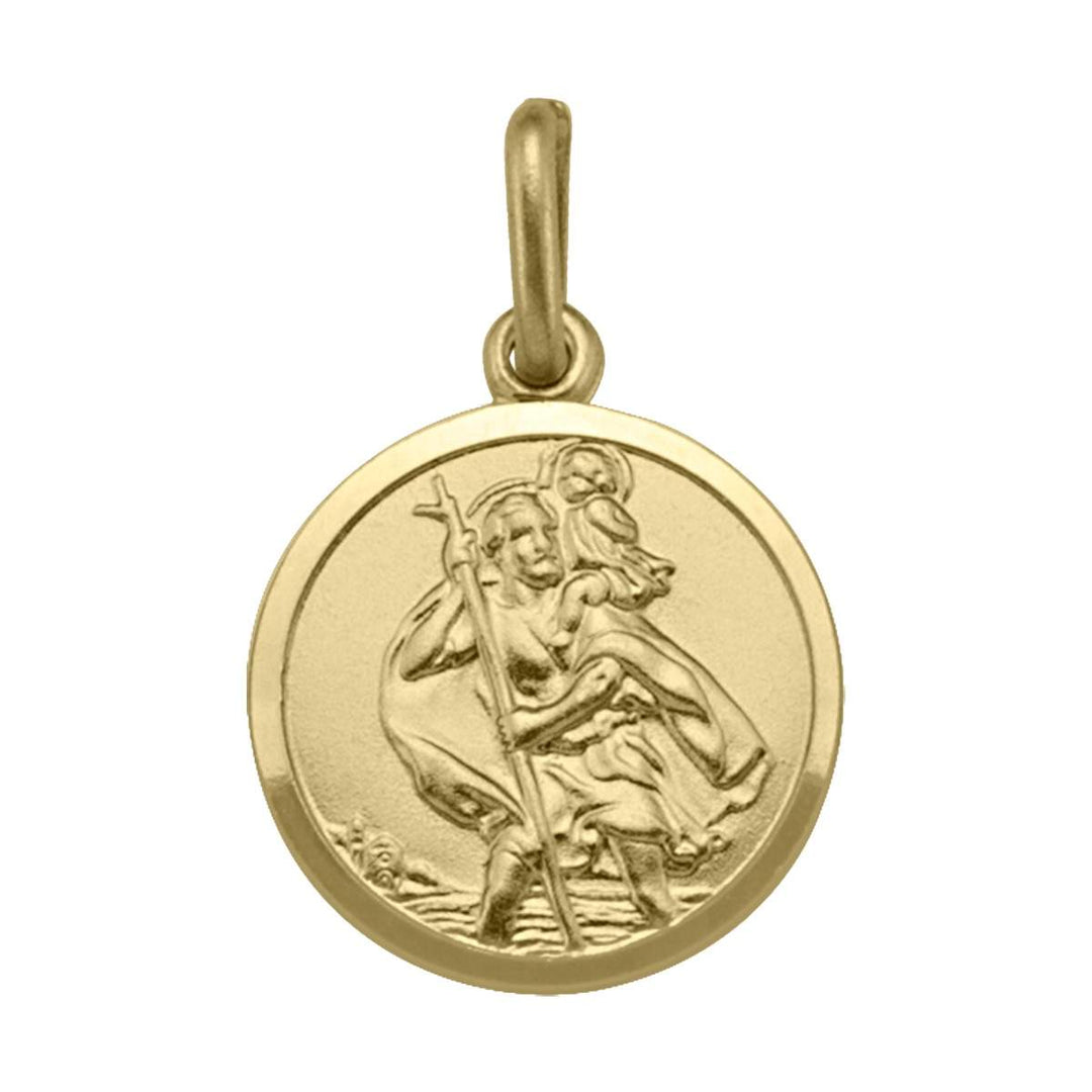 Yellow Gold St. Christopher Medal — front view
