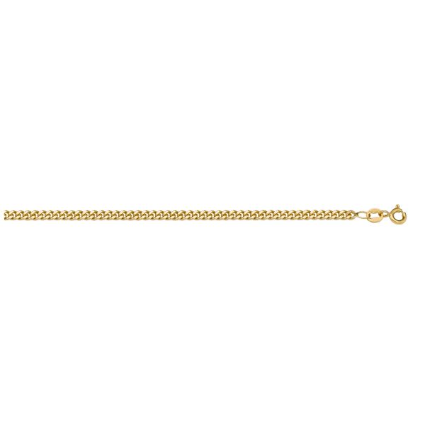 Yellow Gold Solid Curb Chain Necklace — 1.2mm