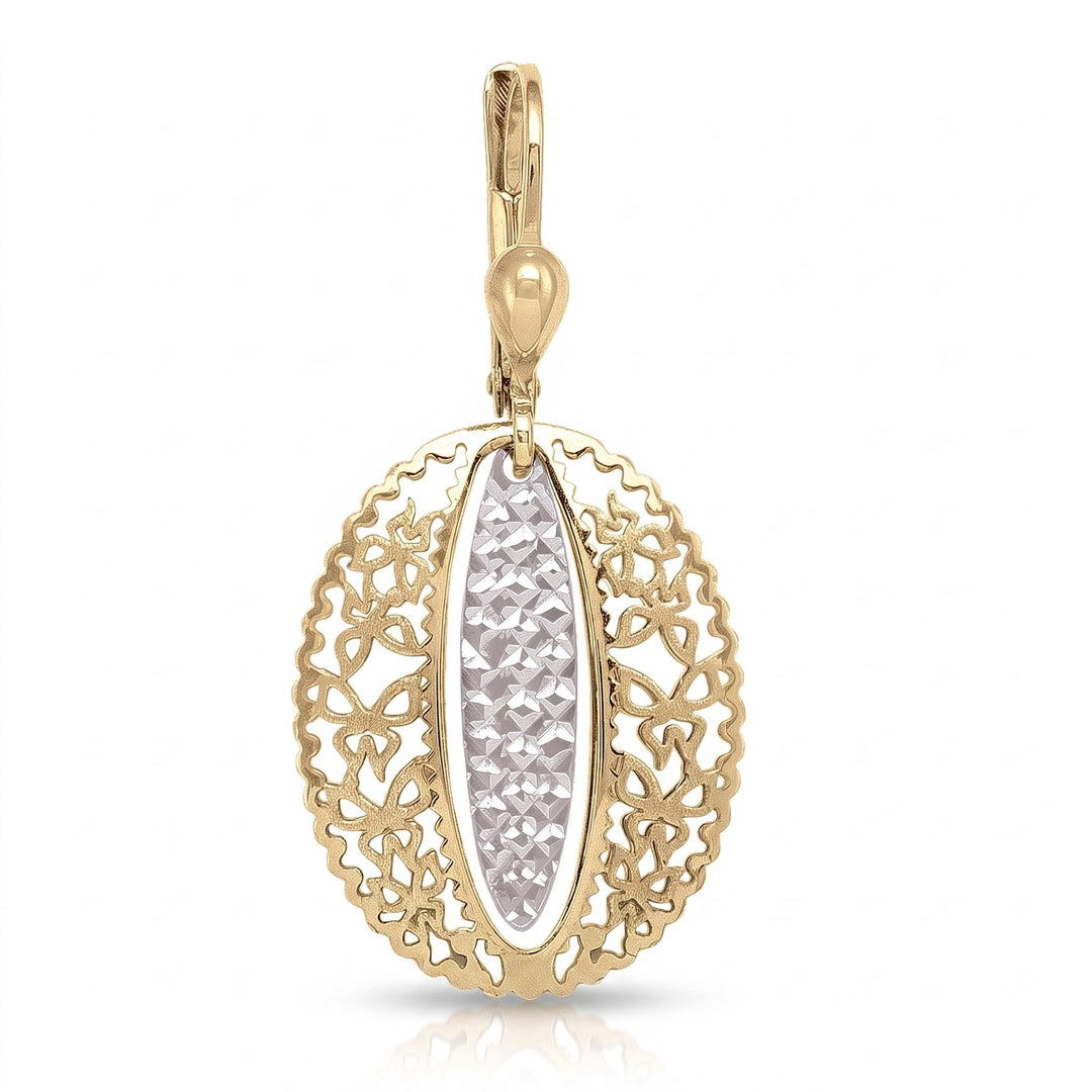 Two Tone Fancy Filigri Drop Earrings