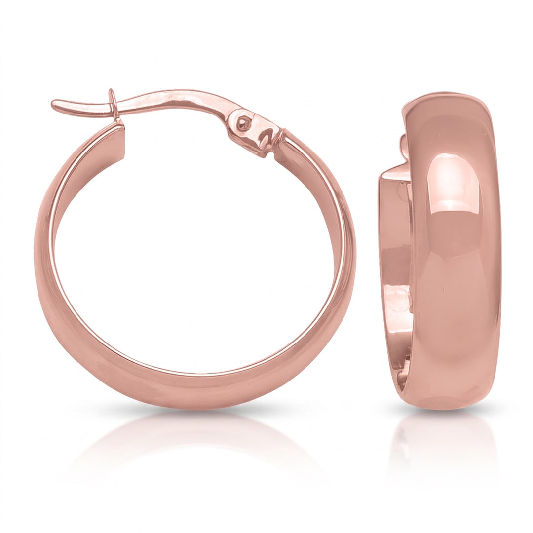 Pink Gold Hoop Earrings, 19mm