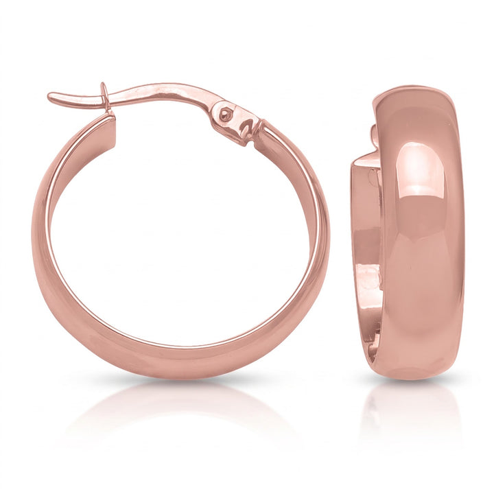 Pink Gold Hoop Earrings, 19mm