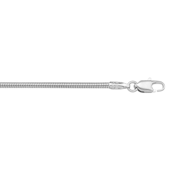White Gold Solid Snake Chain Necklace — 1.6mm