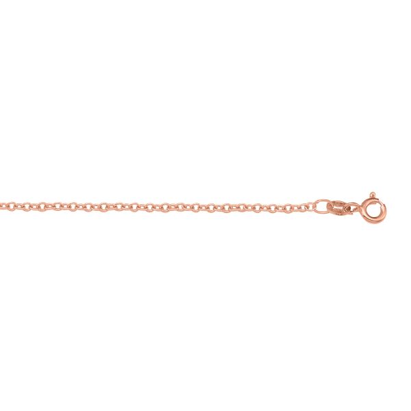 Rose Gold Solid Cable Chain Necklace — 1mm