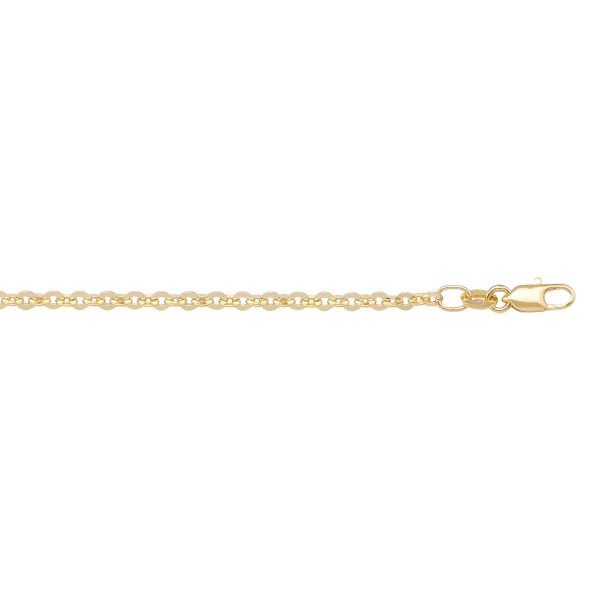 Yellow Gold Solid Cable Chain Necklace — 1.7mm