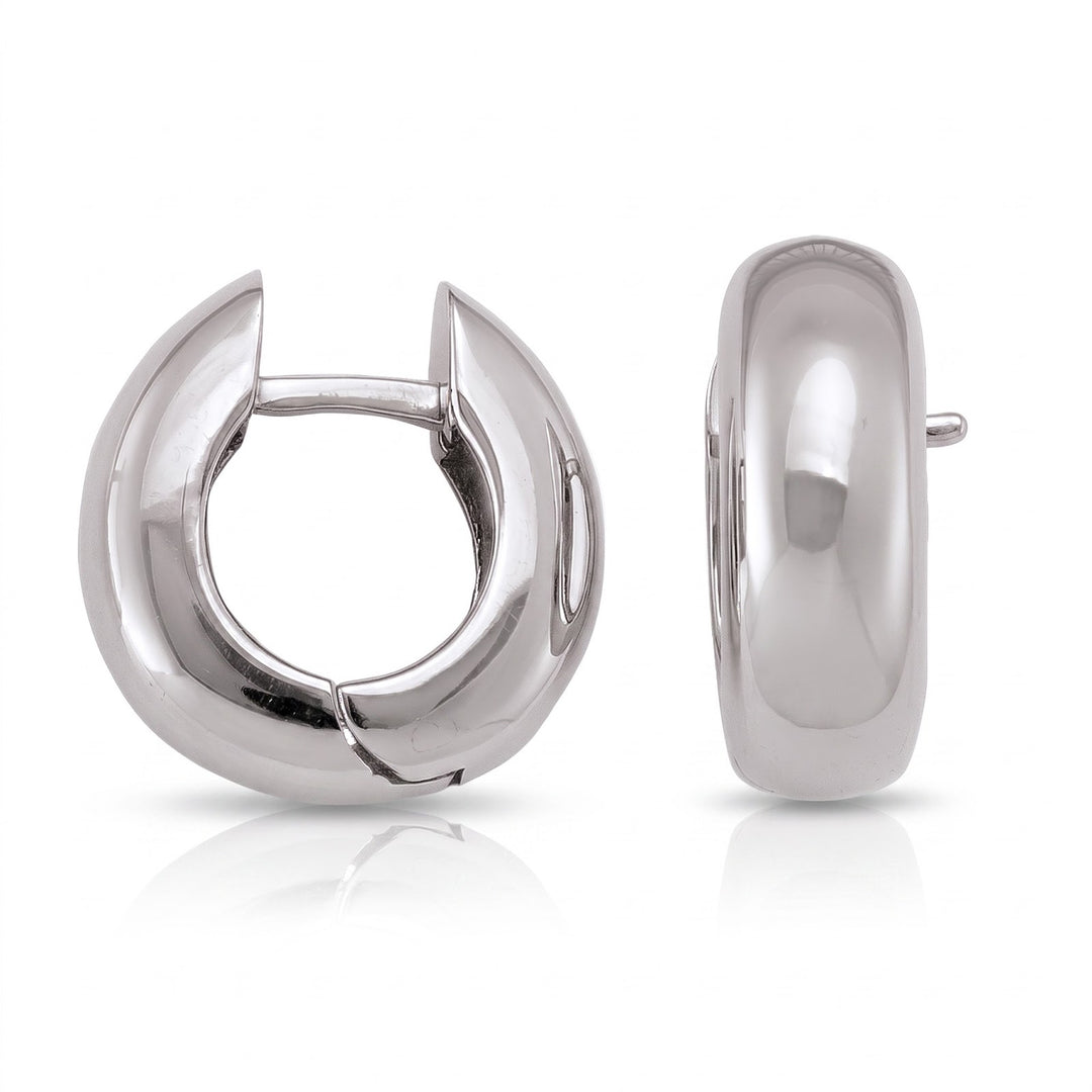 White Gold High Polish Love Knot Stud Earrings